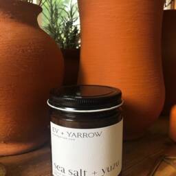 Sea Salt + Yuzu Refillable Wooden Wick Apricot Coconut Soy Candle Apothecary - thumbnail 2