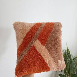 12x12 Hand Tufted Punch Needle Mini Pillow Cover, Decorative Fluffy Cushion Cover, Boho Y2K Throw Cover, Elegant Home Decor - thumbnail 3