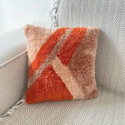 12x12 Hand Tufted Punch Needle Mini Pillow Cover, Decorative Fluffy Cushion Cover, Boho Y2K Throw Cover, Elegant Home Decor - thumbnail 4