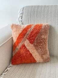 12x12 Hand Tufted Punch Needle Mini Pillow Cover, Decorative Fluffy Cushion Cover, Boho Y2K Throw Cover, Elegant Home Decor - thumbnail 1
