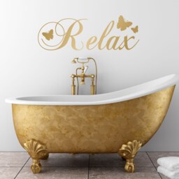 Wall Sticker Quote - Relax Vinyl Decal For Bedroom, Bathroom & Ensuite - Inspirational Home Decor Waterproof - thumbnail 2