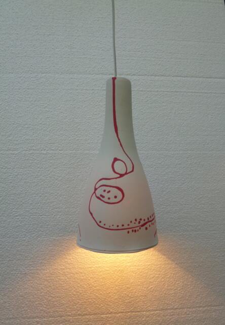 Porcelain Bell With Red Stripe, Hanging Lamp, Pendant Lights, Bar Lights - image 1