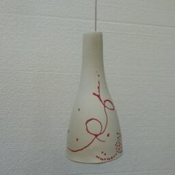 Porcelain Bell With Red Stripe, Hanging Lamp, Pendant Lights, Bar Lights - thumbnail 3