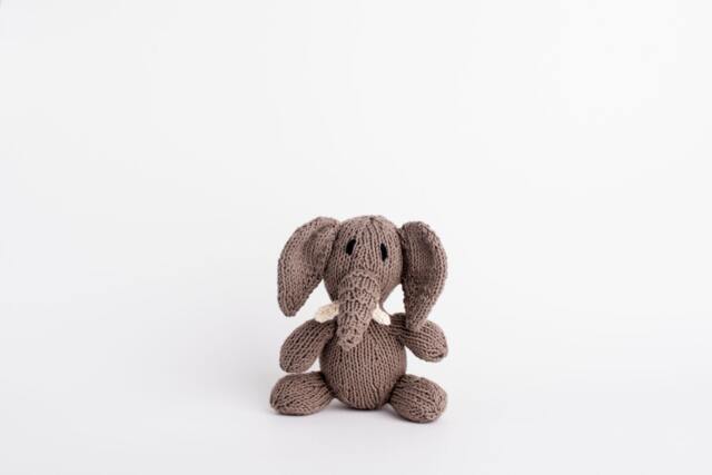Kenana Knitters Elephant Stuffed Animal - Handmade Cotton Toy - image 1