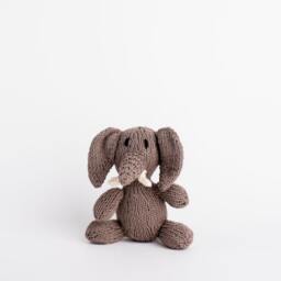 Kenana Knitters Elephant Stuffed Animal - Handmade Cotton Toy - thumbnail 2