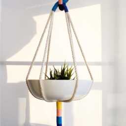 Color Block Macrame Plant Hanger 38 - thumbnail 2