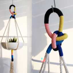 Color Block Macrame Plant Hanger 38 - thumbnail 3
