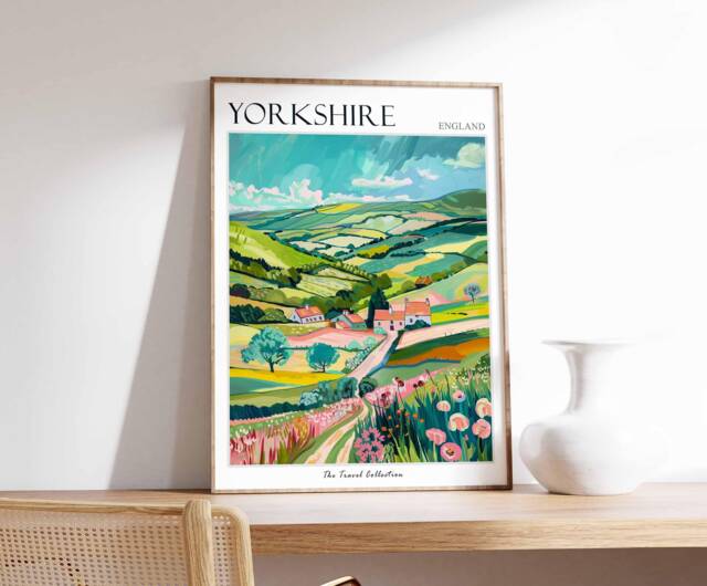 Yorkshire Travel Poster England, North York Moors Art Print - image 1