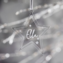 Personalised Clear Star Christmas Decoration - thumbnail 1