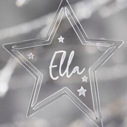 Personalised Clear Star Christmas Decoration - thumbnail 2
