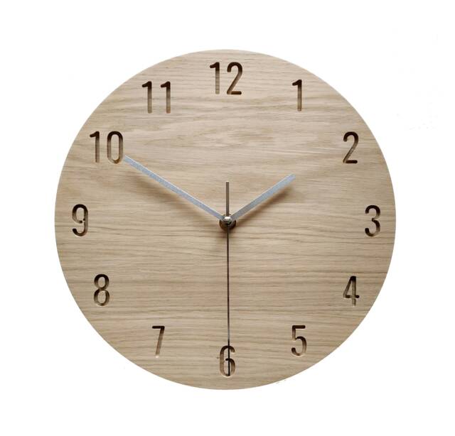 Minimalist Oak Wood Wall Clock, 28cm, Silent Home Decor - image 1