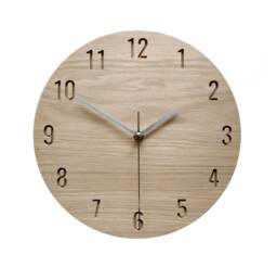 Minimalist Oak Wood Wall Clock, 28cm, Silent Home Decor - thumbnail 1