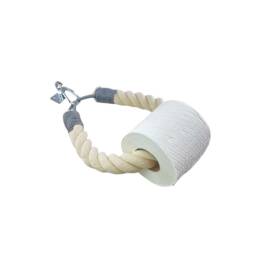 Natural Cotton Rope Toilet Roll Holder Grey Whipping, Vintage Hanging 24mm-32mm - thumbnail 2