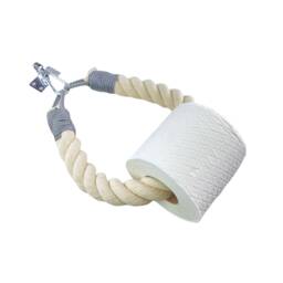 Natural Cotton Rope Toilet Roll Holder Grey Whipping, Vintage Hanging 24mm-32mm - thumbnail 3