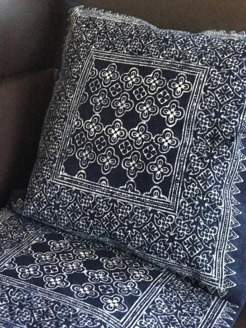 Cv0021 Get 2Pcs Of 54 X cms Indigo Cushion Cover, Boho, Bohemian, Thai Cushion Excl. Pillow - image 1