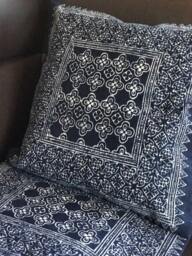 Cv0021 Get 2Pcs Of 54 X cms Indigo Cushion Cover, Boho, Bohemian, Thai Cushion Excl. Pillow - thumbnail 1