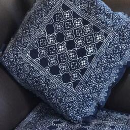 Cv0021 Get 2Pcs Of 54 X cms Indigo Cushion Cover, Boho, Bohemian, Thai Cushion Excl. Pillow - thumbnail 3