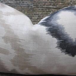 Schumacher, Designer Pillow Cover, Ikat, Kiribati, Lumbar, Linen - thumbnail 3