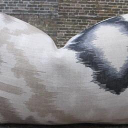 Schumacher, Designer Pillow Cover, Ikat, Kiribati, Lumbar, Linen - thumbnail 4