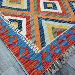 Heritage Tribal, Handmade Artisan Afghan Turkish Scandinavian Navajo Bohemian Flatweave Wool Multicolour Kilim Rug 144x103 cm - thumbnail 2
