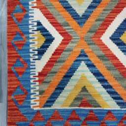 Heritage Tribal, Handmade Artisan Afghan Turkish Scandinavian Navajo Bohemian Flatweave Wool Multicolour Kilim Rug 144x103 cm - thumbnail 4