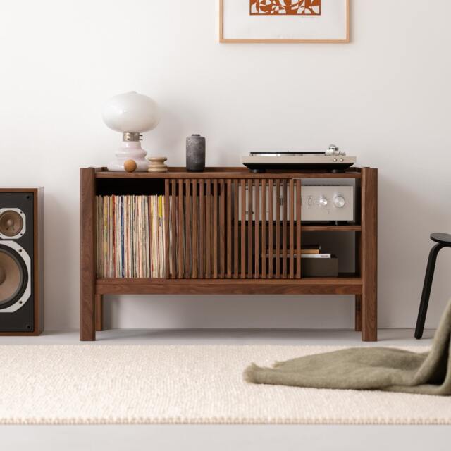 Jamm Low 111 - Walnut Record Player Stand For Small Spaces - image 1
