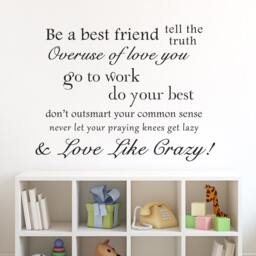 Be A Best Friend, Tell The Truth, & Overuse I Love You Vinyl Lettering Wall Decal Sticker - 079 - thumbnail 2