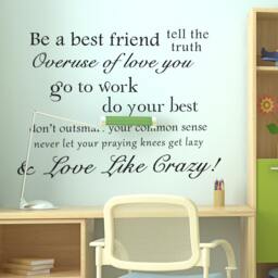 Be A Best Friend, Tell The Truth, & Overuse I Love You Vinyl Lettering Wall Decal Sticker - 079 - thumbnail 1