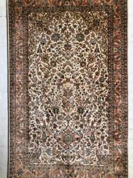Size 3x5 Feet. Handmade Kashmiri Silk Carpet - thumbnail 1