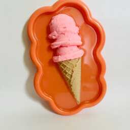 strawberry Ice Cream Cone Wall Hanging Funky Food Decor - thumbnail 2