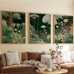 Floral Garden Posters Set Of 3, Botanical Illustration Art Prints Wall Decor - thumbnail 3