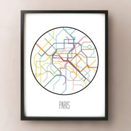 Paris, France - Minimalist Metro Subway Art Print Paris M??tro - thumbnail 2