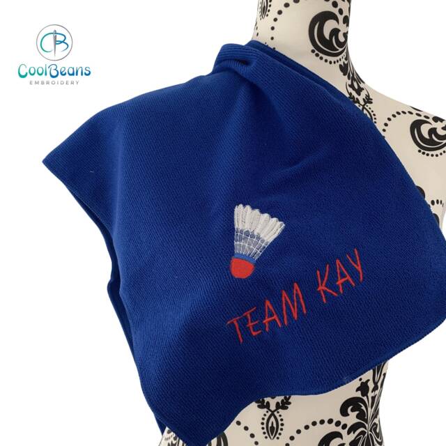 Personalised Badminton Microfibre Towel - Choose Size 110cm X30cm 30cm X50cm 70cm X 140cm - image 1