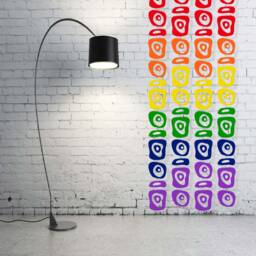 Rainbow Retro-A-Gogo Room Divider Diy Kit Mid Century Modern Atomic Screen Pride