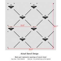 Wall Stencil Trellis Allover Stencils Queen French Bee For Diy Home Decoration - thumbnail 3
