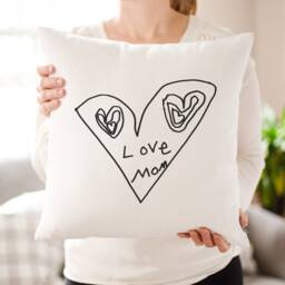 Actual Handwriting Farmhouse Linen Pillow - Soft With Kids Or Drawing Unique Mothers Day Gift For Mom From - thumbnail 2