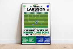 Henrik Larsson V Rangers Print, Celtic Fc Poster, Football Wall Art, Posters, Fc, Prints - thumbnail 1