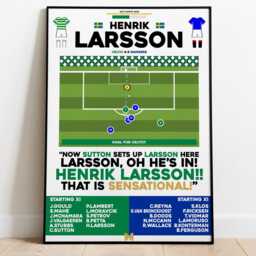 Henrik Larsson V Rangers Print, Celtic Fc Poster, Football Wall Art, Posters, Fc, Prints - thumbnail 2
