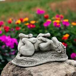 Concrete Horse Statue Stone Lying Figurine Cement Animal Sculpture Outdoor Garden Ornament Farmyard Decor Gift For Lovers - thumbnail 1