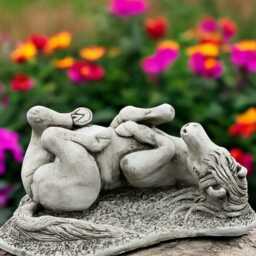 Concrete Horse Statue Stone Lying Figurine Cement Animal Sculpture Outdoor Garden Ornament Farmyard Decor Gift For Lovers - thumbnail 4