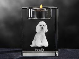 Poodle, Crystal Candlestick With Dog, Souvenir, Decoration, Limited Edition, Collection - thumbnail 1