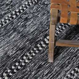 Vintage Black & White Berber Rug Geometric Moroccan Carpet - thumbnail 3