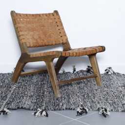 Vintage Black & White Berber Rug Geometric Moroccan Carpet - thumbnail 2