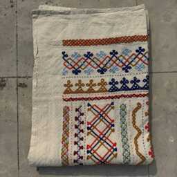 Artisan Suzani Quilt - Hand-stitched Cotton, Colorful Embroidery, Decorative Bohemian Throw Blanket - thumbnail 4
