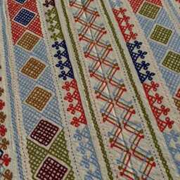 Artisan Suzani Quilt - Hand-stitched Cotton, Colorful Embroidery, Decorative Bohemian Throw Blanket - thumbnail 3