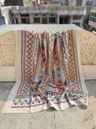Artisan Suzani Quilt - Hand-stitched Cotton, Colorful Embroidery, Decorative Bohemian Throw Blanket - thumbnail 1