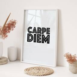 Carpe Diem Seize The Day Framed Wall Art Print Living Room Office Modern Minimalist Inspirational Motivational Latin Quote Home Decor Gift - thumbnail 3