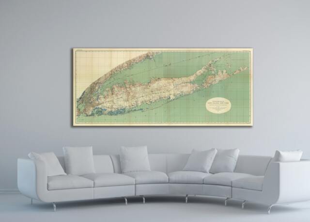 Antique Long Island Map Print New York Vintage Wall Art - image 1