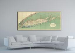 Antique Long Island Map Print New York Vintage Wall Art - thumbnail 1