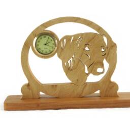 Dachshund Desk Shelf Clock Handmade Frome Cherry Wood By Kevskrafts - thumbnail 2